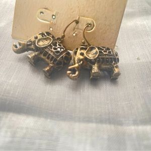 Gold elephant earrings
